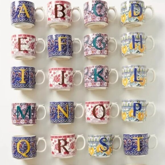 Anthropologie Block Letter Coffee Cup Mug - Picture 4 of 4
